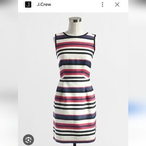 NWOT J. Crew Cotton Colorful Striped Mini Dress Sz 12